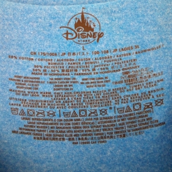 Disney Store Vintage Style Minnie Mouse Cotton Blend Blue Tee T-Shirt - Picture 3 of 6
